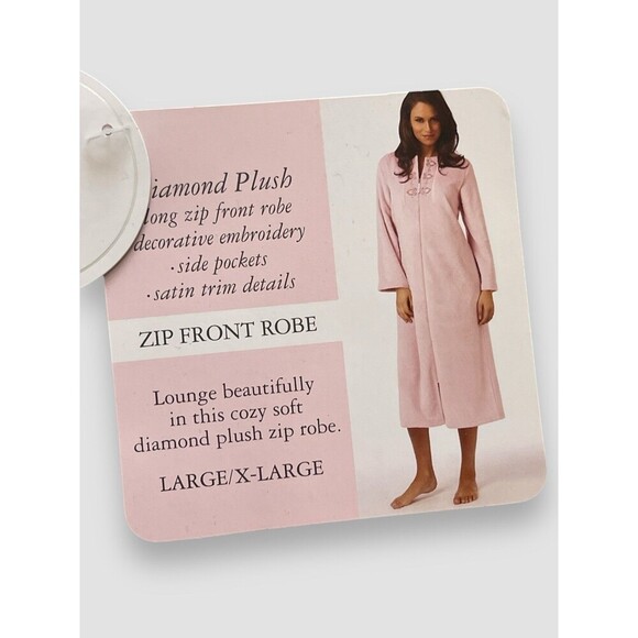 Oscar de la renta Zip Front Diamond Robe Women’s L/XL Sage NWT Embroidered - Picture 2 of 5